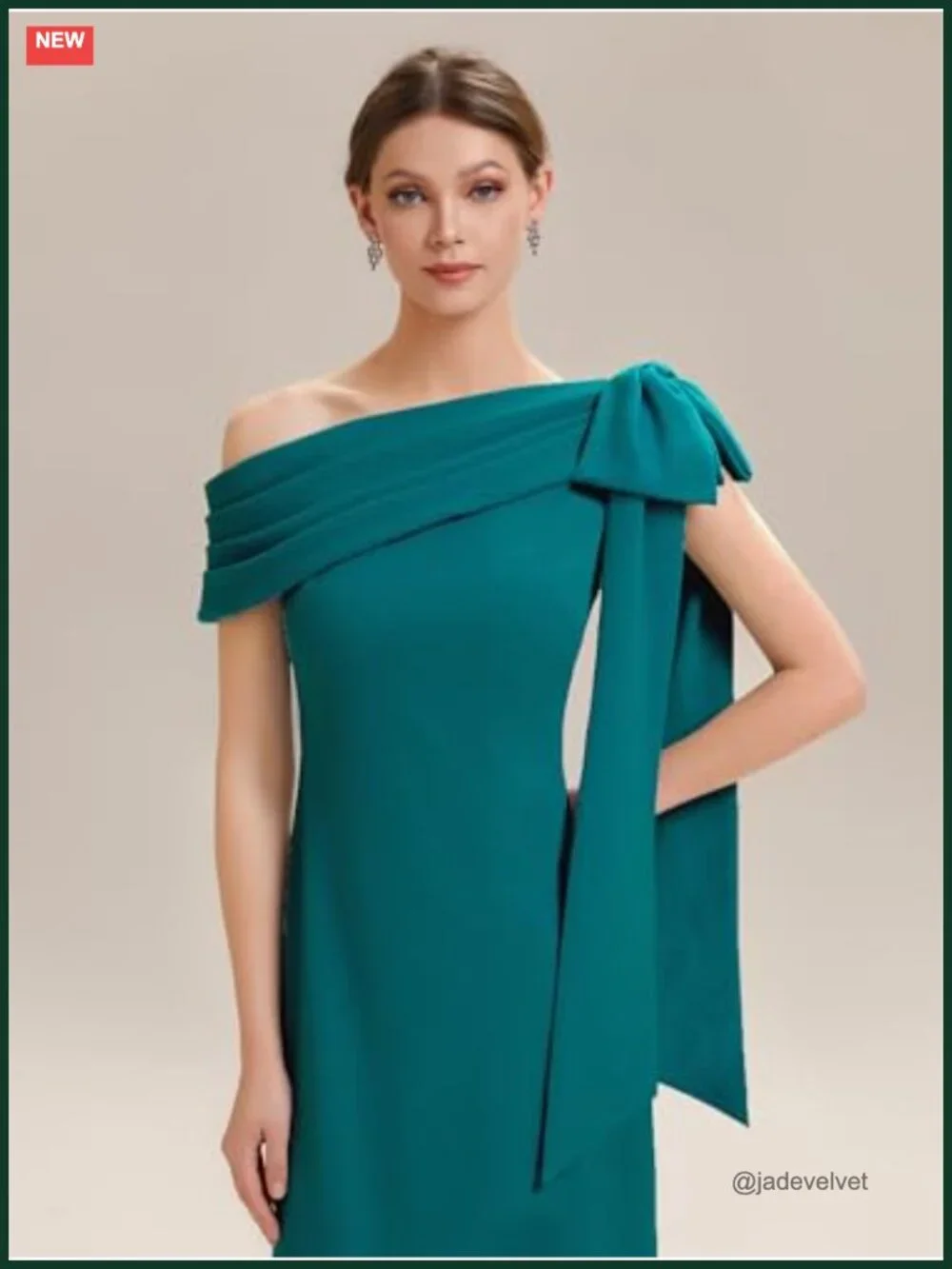Maxi Formal Wedding Guest Dress One Shoulder Bow Sash Sleeveless Crepe Evening